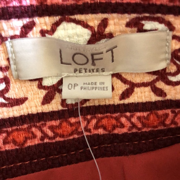 Ann Taylor LOFT Stained Glass Pencil Skirt NEW 0P - Picture 6 of 9